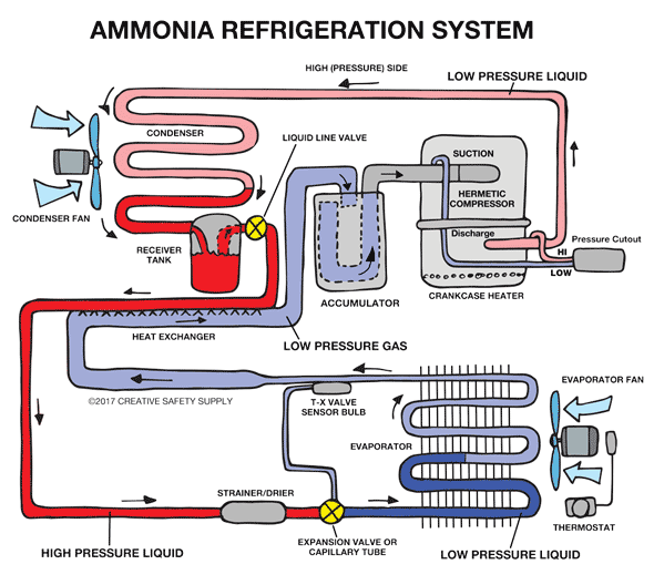 Color code for ammonia piping